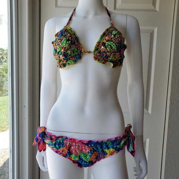Floridita Bling Beaded Matching Bikini Set - Picture 2 of 8